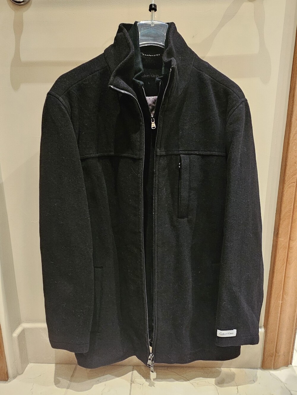 NWOT Calvin Klein Men’s Black Wool Coat